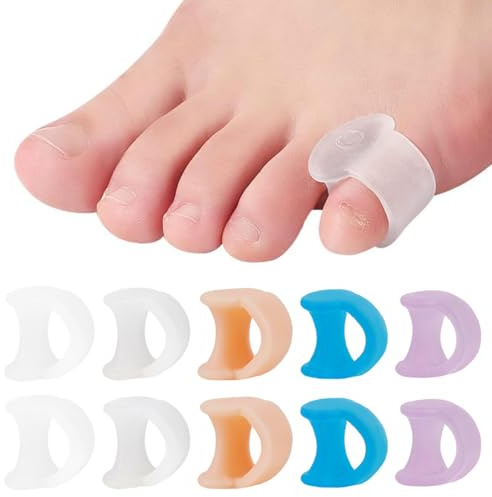 NHQZ 10 Pcs Séparateur orteils, Séparateurs d'orteils Orthese pourl, Marteau orteil Correcteur de Coussinets en gel et lisseur pour Soulager la Pression du Pied