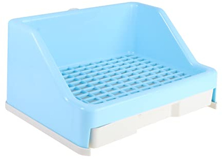 SEWOART Inodoro De Conejo con Cajón Extraíble Baño Práctico para Conejos y Cobayas Material Duradero De Limpiar y Seguro Azul