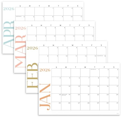 S&O Modern 2026 Large Desk Calendar - Tear-Away Table Calendar through December 2026 - Desktop Blotter - Academic Desk Planner - Desk Pad Large - 11x17in