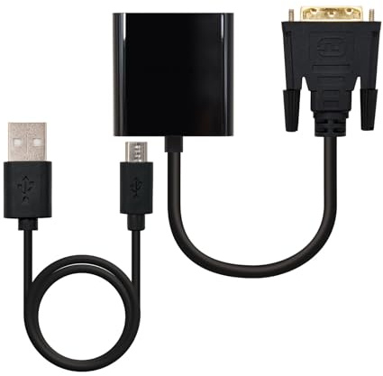 Brightium Convertisseur DVI 24+1/M vers VGA HDB15/H de 10 cm noir. Idéal pour connecter des appareils DVI à des moniteurs VGA, assurant une qualité d'image élevée et une installation facile.