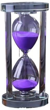 Décor de sablier, Minuteur créatif, Sablier en verre, sabliers colorés pour, minuterie, sablier décoratif, sablier en cristal transparent, horloge de , artisanat, décoration en verre(Purple,60 minutes