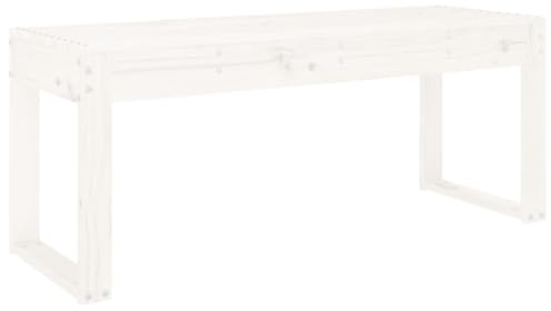 Homvdxl Gartenbank 110x38x45cm Einfache Holz Parkbank Balkonbänke Gartenmöbel Weiß