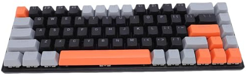Tastiera Cablata da Gioco Meccanico, 60 Percento 68 Tasti RGB Tastiera con Interruttore Blu, Tre Colori del Tappo del Tasto, Protezione del Fantasma, per il Computer Portatile (Nero grigio arancione)