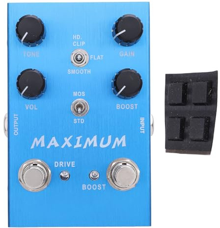 Overdrive Effect Pedal Dual Channel -Gitarrenpedal mit Boost Knob Drive Boost Effect Pedal für E -Gitarrenbass -Legierung Hülle DC 9V -Eingang