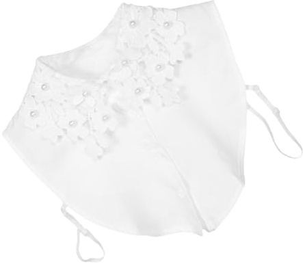 SOIMISS Abnehmbarer Falscher Halbkragen aus Nylon mit Bestickter Blumenspitze Weißer Spitze Vielseitiger und Bequemer Krageneinsatz für Damen bei Besonderen Anlässen