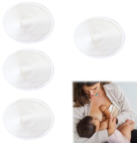 MUNZE Waschbare Stilleinlagen - 4 Stück. Ultrasaugfähig - Superweiche Innenseite Aus Bio Bambus - Wiederverwendbar & Umweltfreundlich.