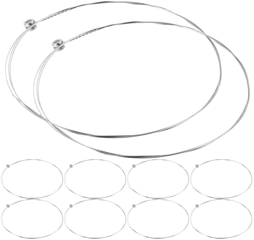 Hemobllo 10 Stück Gitarrensaiten für Folk-Gitarren aus Edelstahl für E1 Akustische Gitarre, Ersatzsaiten für akustische Gitarre, robustes und leichtes Musikerzubehör