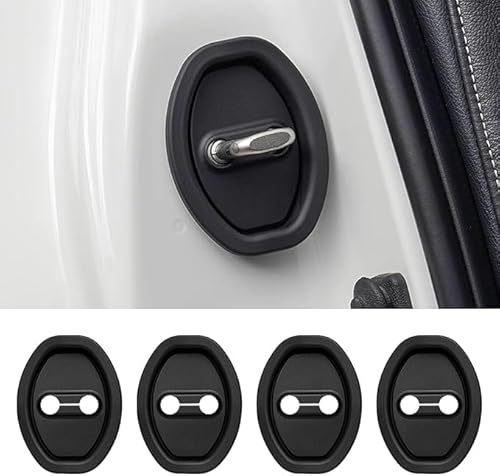 HYLLYP 4Pcs Car Door Lock Latch Protector for Ford EcoSport 2018-2022, Silicone Lock Accessories, Noise Reduction and Shock Absorption, for Car Accessories