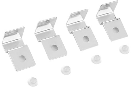Fdit 8-pack Rostfritt Stål Akvariumskyddsfäste, 5 Mm Akvariumglaslockklämma med Silikonbuffertkuddar, Akvarielockshållare för Skydd Av Akvariumlock
