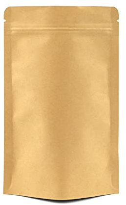 Evergreen Goods Sacchetti per la conservazione di prodotti alimentari in Kraft marrone, foderato in lamina, riutilizzabili, per l'imballaggio di chicchi di caffè, frutta secca, 50 buste 170x240x60mm