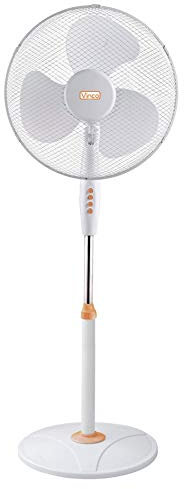 VINCO Ventilatore A Piantana Bianco Base Tonda Diametro 40 Cm 45 W 165 Cm 70708