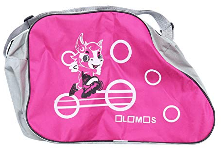 LIOOBO Schlittschuhtasche Gedruckt Skating Schuhe Aufbewahrungstasche Tragbar Verstellbarer Schultergurt Rollschuhe Inline-Skates für Kinder Erwachsene (Rosa)