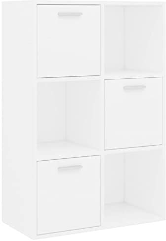vidaXL Lagerschrank Bücherregal Raumteiler Raumtrenner Standregal Büroregal Schrank Kinderregal Bücherschrank Regal Weiß 60x29,5x90cm Holzwerkstoff