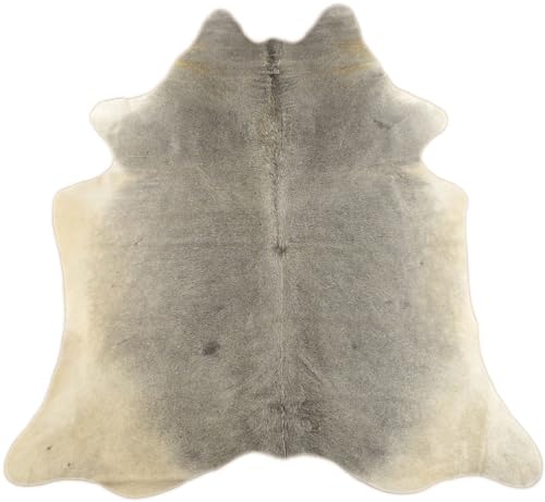 generisch Kuhfell Hell Grau Beige Natur 210 x 180 cm echtes Stierfell Rinder Fell Teppich