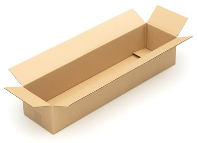 KK Verpackungen Versandkartons 800 x 200 x 150 mm Braun 1-wellig (Außenmaß 808 x 208 x 162 mm) | 10 Stück, Faltkartons Kartons für Versand als DHL Paket Hermes Paketklasse L DPD GLS Paketklasse XL