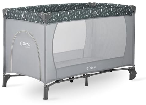 Momi BELOVE Reisebett für Kinder bis 15 kg Körpergewicht, B65 x L125 x H78 cm (faltbar 21 x 23 x 80 cm), Kinderreisebett mit Matratze, 2 Rädern, Transporttasche