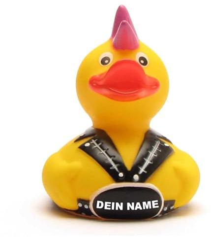 Badeente - personalisierbar (Punker Ente)