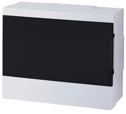 Lion Electric Scatola di distribuzione a parete, 12 moduli, 1 fila, piccolo distributore bianco, senza alogeni, IP40, cassetta di alimentazione per ambienti umidi, cantine, garage e tutti gli ambienti