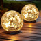 JKIMK Luci solari a globo per esterni, impermeabili, per giardino, sfera di vetro incrinato, sfere solari per esterni, decorazioni per patio e cortile, prato, cortile