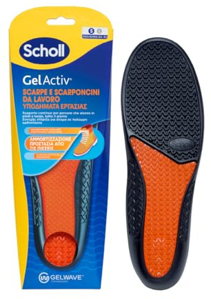 Dr. Scholl's Solette GelActiv Scarpe e Scarponcini da Lavoro, Solette con Tecnologia GelWave Ammortizzante, Supporto Continuo per Persone che Stanno in Piedi a Lungo, Taglia 35.5-40.5