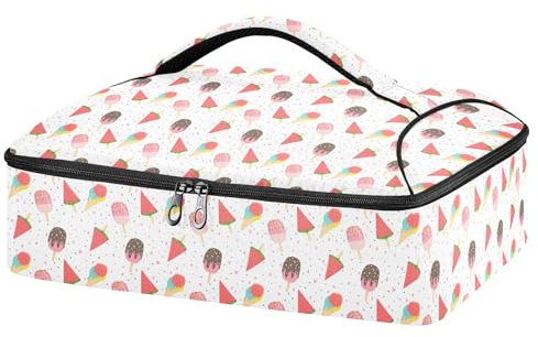 Contenitore colorato per gelato per cibi caldi o freddi, borsa termica con coperchio, borsa per cibo per viaggi, feste, picnic