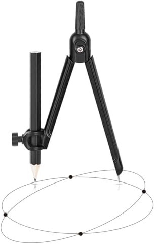 FDCGAS Bleistiftzirkel - Professioneller Kompass für Holzarbeiten, Klemmzirkel für Prüfungen, zweiteiliges Zirkelset für Studenten,für Geometrie, Zeichnen und Zeichnen