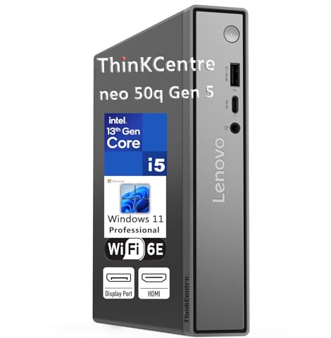 Lenovo ThinKCentre neo 50q Gen 4 Tiny 1L Business Mini Desktop Computer, 13th Gen Intel 8-Core i5-13420H (Beat i7-1355U), 16GB DDR4 RAM, 512GB PCIe SSD, 2 DisplayPorts, WiFi 6, Win 11 Pro, Vent-Hear