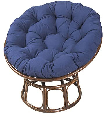 YeGang Papasan Stuhlkissen, rund, weich, dick, für Papasan-Sessel, Rattan, für Garten, Balkon, Wohnzimmer (110 x 110 cm, Marineblau)
