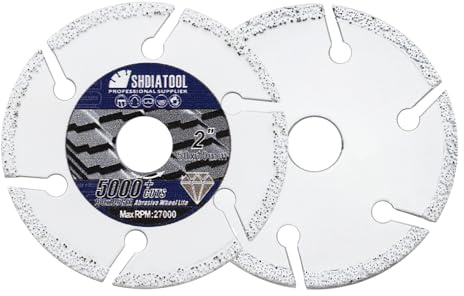 SHDIATOOL Disco da taglio diamantato 50 mm,Disco da taglio in metallo 50 mm Ruota abrasiva per tubo d'acciaio, barra di ferro, angolo d'acciaio, albero 10 mm, 2 pezzi