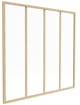 Vente-unique - Verriére Atelier en Aluminium thermolaqué Naturel Clair 120 x 105 cm (L x H) – Bayview