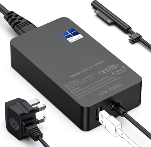 127W Surface Book 3 Charger for Microsoft Surface Book/Studio/Pro/Laptop/Go | for Surface Book 3/2/1, Surface Laptop Studio 2/1, Pro 11/10/9/8/7/6/5/4/3, Laptop 7/6/5/4/3/2, Go,Support 102W 65W, LED 10FT