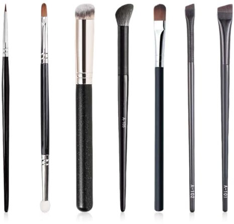 Lot de 7 pinceaux eyeliner de précision, pinceau eyeliner à pointe fine pour un maquillage précis des sourcils pinceau biseauté plat ultra fin et courbé, pinceau fin pinceau sourcil pinceau
