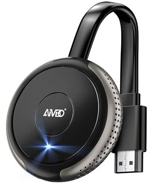 AIMIBO 4K Wireless Display Dongle – Echtes Plug & Play, 2,4 G & 5 G HDMI Wireless Dongle für i*OS/Android/Windows/Mac OS Phone Laptop zu TV/Monitor/Projektor, unterstützt Airplay DLNA Miracast, Grau
