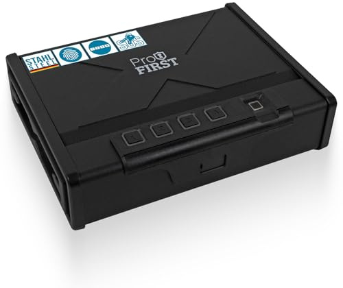 Profirst Pistolenschutzkassette Patrol Stahl Fingerprintschloss mechanische Notöffnung LED Innenbeleuchtung inkl. Montagematerial