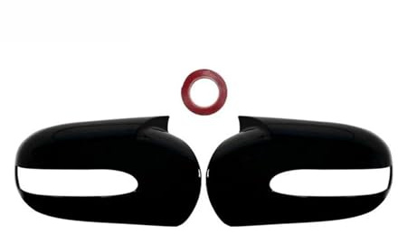 Spiegelabdeckungen Für Mercedes Benz E,C-Klasse W211 W203 2001-2007 Teile Styling Auto Seitentür Rückspiegel Abdeckkappen Außenspiegel Spiegelkappen(Schwarz glänzend)