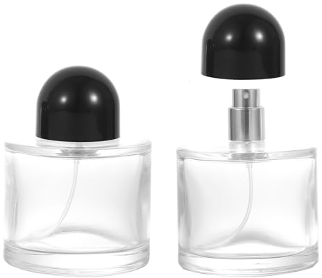 2 Packs 100ml/3.4oz Vintage Perfume Bottles Glass Cologne Refillable Perfume Bottle Atomizer Travel Empty Clear Perfume Spray Bottle Essential Oil Container Sprayer Cologne Atomizer for Women