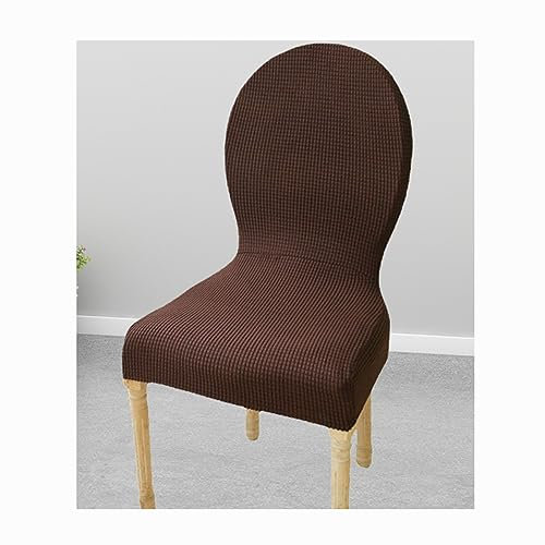 Schonbezüge für Esszimmerstühle mit runder Rückenlehne, 6 Stück, Schonbezüge für Holzstühle, gepolstert und ohne Armlehnen, ideal für Küche und Esszimmer