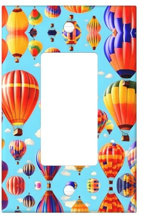 Cubiertas de salida con impresión de globos de aire caliente, 1 placa de pared de tamaño estándar, cubiertas de placas frontales de policarbonato de doble salida