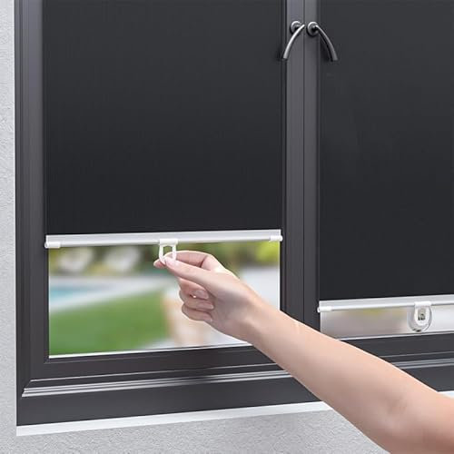 No Drill Roller Blind, 99% Blackout UV Protection, Thermal Insulating Window Shade with Suction Cups, Thermal UV Blocking Retractable Blinds Blind for Windows & Cars (50x125cm/19.6x49.2in)