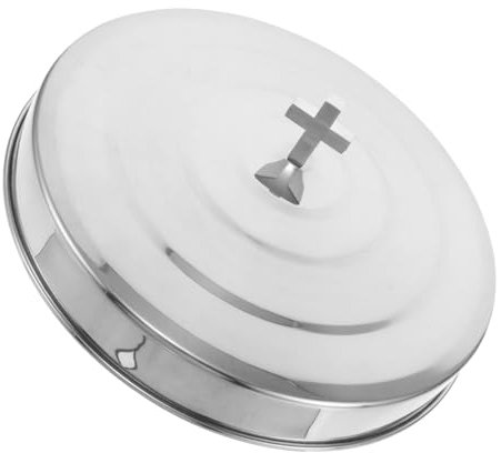 ASAKKURA Bandeja De Comunión De Acero Inoxidable Para Iglesias Plato Religioso Elegante y Duradero Para Ceremonias De Comunión Pequeño