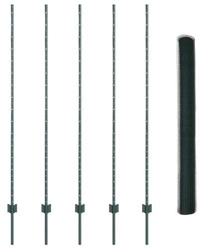 vidaXL Stängsel med stolpe Grön 1,5 x 10 m Stål och PVC, Justerbar utomhusavskiljare, modern trädgårdsgrind, hållbar avdelare, mångsidig privacypartition för bakgårdar