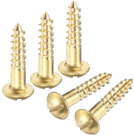 M METERXITY 20-Pack Wood Screws, M3 x 13mm Brass Slotted Round Head Self-Tapping Screw Indoor Fasteners for Woodworking/Furniture Repair/Industry/Gardening/DIY Crafts Decorative Screws