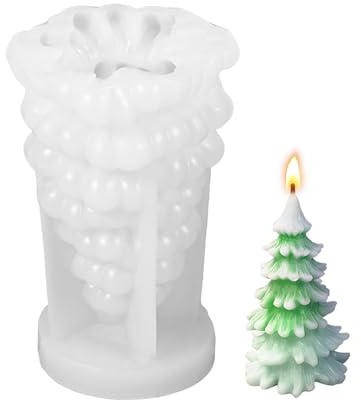 Kerzenformen zum Gießen,3D Weihnachten Silikonform Weihnachten,Weihnachtsbaum Kerzen Silikonformen,Kerzen Selber Machen Set für Aromatherapie Kerzen,Heimdekoration (Transparent Nadelholz)