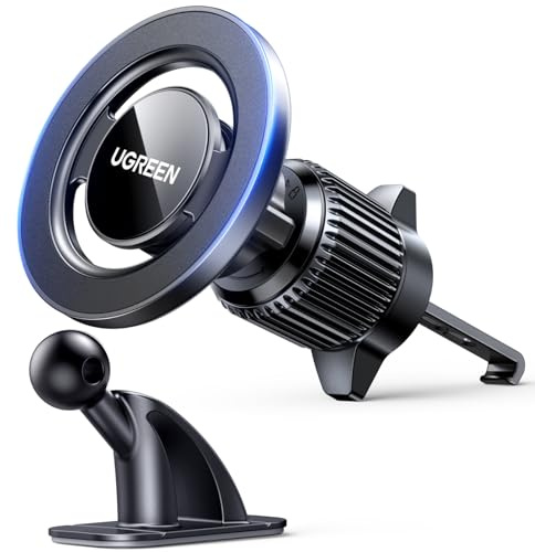 UGREEN Magsafe Car Mount, All-in-1 Magnetic Phone Holder for Cars Air Vent Dashboard, 360°Rotatable Car Phone Holder Cradle Compatible with iPhone 17 Pro Max Air 16 15 14 13 12