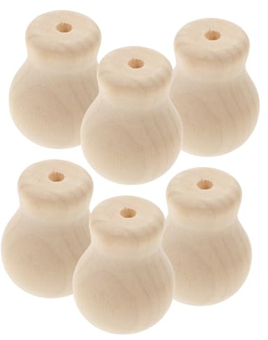 GOOHOCHY Pomos para Cordón De Persianas Madera 6 Piezas Accesorios Tiradores De Cordón Prácticos para Cortinas y Persianas Enrollables Uso Ventanas
