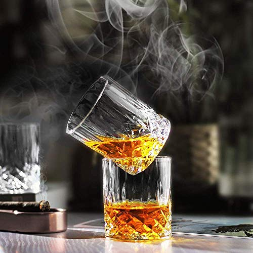 Wildlife Lot de 6 verres à whisky 310 ml avec boules hautes et incrustées d'animaux Idéal pour servir du whisky, du cognac, de la vodka, du gin pour la maison, les restaurants (6, animal)