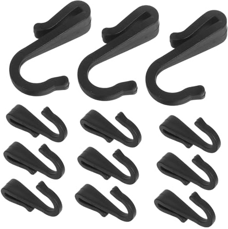 PENIKOKO 12 Ganchos en Forma de S de Plástico Negro para Cocina y Dormitorio, Multiusos para Estantes y Carros, Mejoran la Organización y Almacenamiento