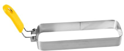 Fenteer Anillo para Huevos Forma para Tortillas Molde para Muffins Marco para Plancha Utensilio Rectangular para Cocción Precisa Adecuado para Sándwiches Cali, Amarillo, Individual