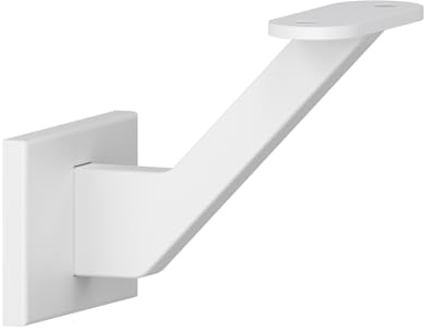 Stahl Handlaufhalter Handlaufträger Halter Treppen Handlauf RAL 9016 Weiß Wandhalter Weiss Holz Holzhandlauf Edelstahlrohr für Handlauf flach Geländer Eckig Feinstruktur Treppengeländer White