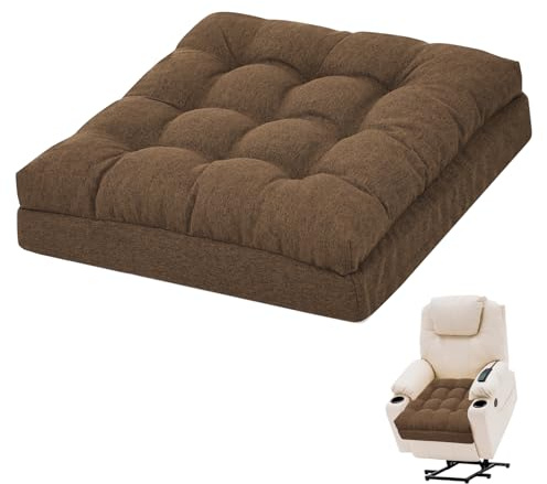 GOFORIT Armchair Booster Cushion for Elderly 50x50x12cm, Exclusive Double-Layer Memory Foam Seat Cushion with Firm Support, Large Non-Slip Chair Pad for Armchair, Sofa & Floor
